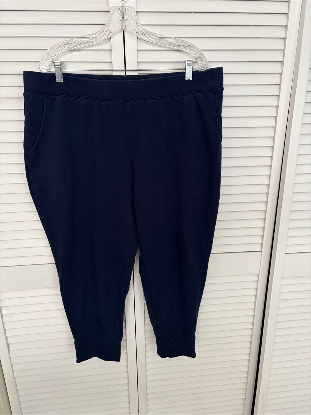 Denim & Co. Petite Active French Terry Pull-On Jogger Navy XLP